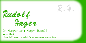 rudolf hager business card